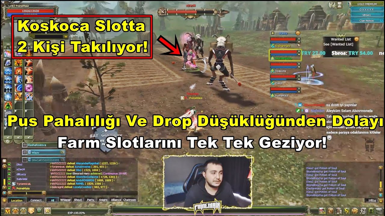 PoineMaia - Pus Pahalılığı Ve Drop Düşüklüğünden Dolayı CZ'deki Slotları Geziyor! | Knight Online
