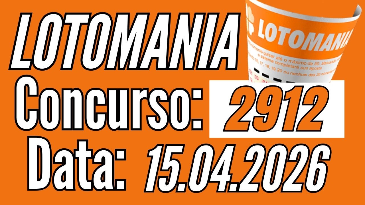 🔥 Lotomania 15/04 concurso 2912 sorteio de segunda-feira
