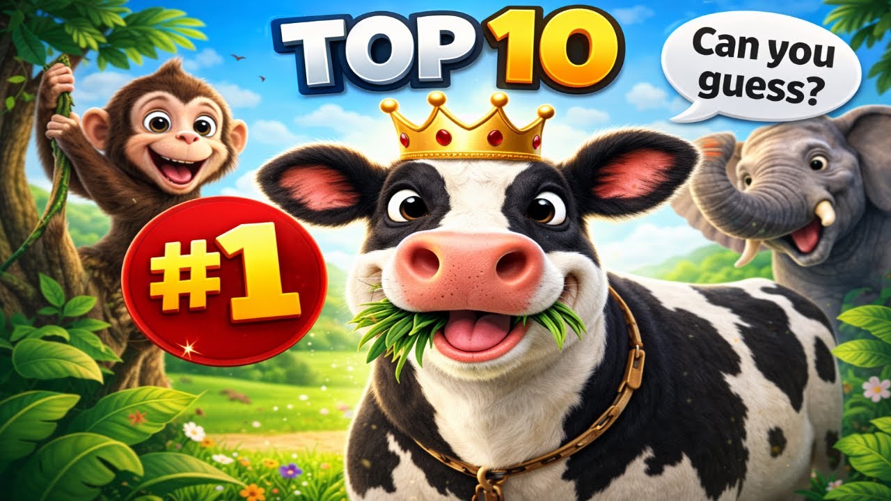 My Daughter’s Top 10 Favourite Animals 🐮 | Animal Sounds Countdown for Kids