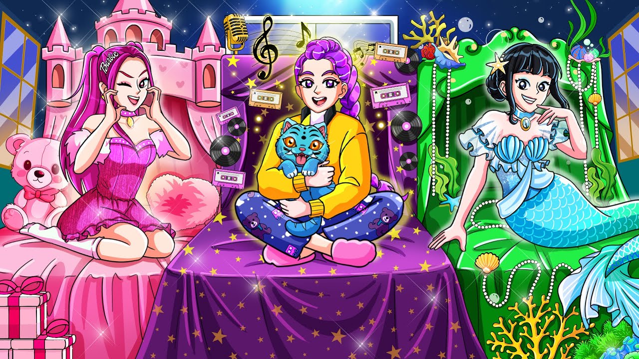 KPop Demon Hunters Room Makeover Challenge | Rumi vs Mermaid vs Barbie |KPop Demon Hunters Animation