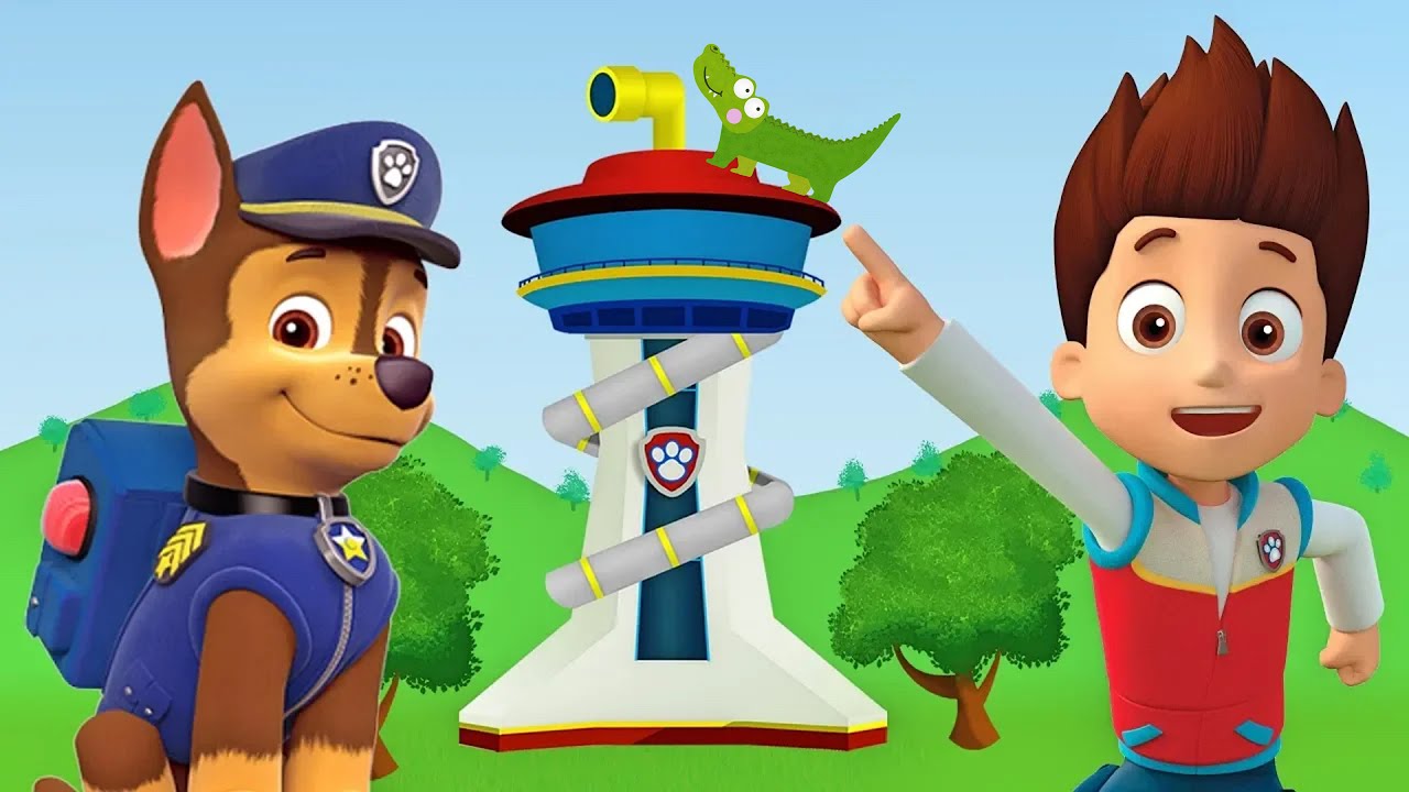 Paw Patrol Toy Game | Silly Crocodile Hiding in Paw Patrol Headquarters