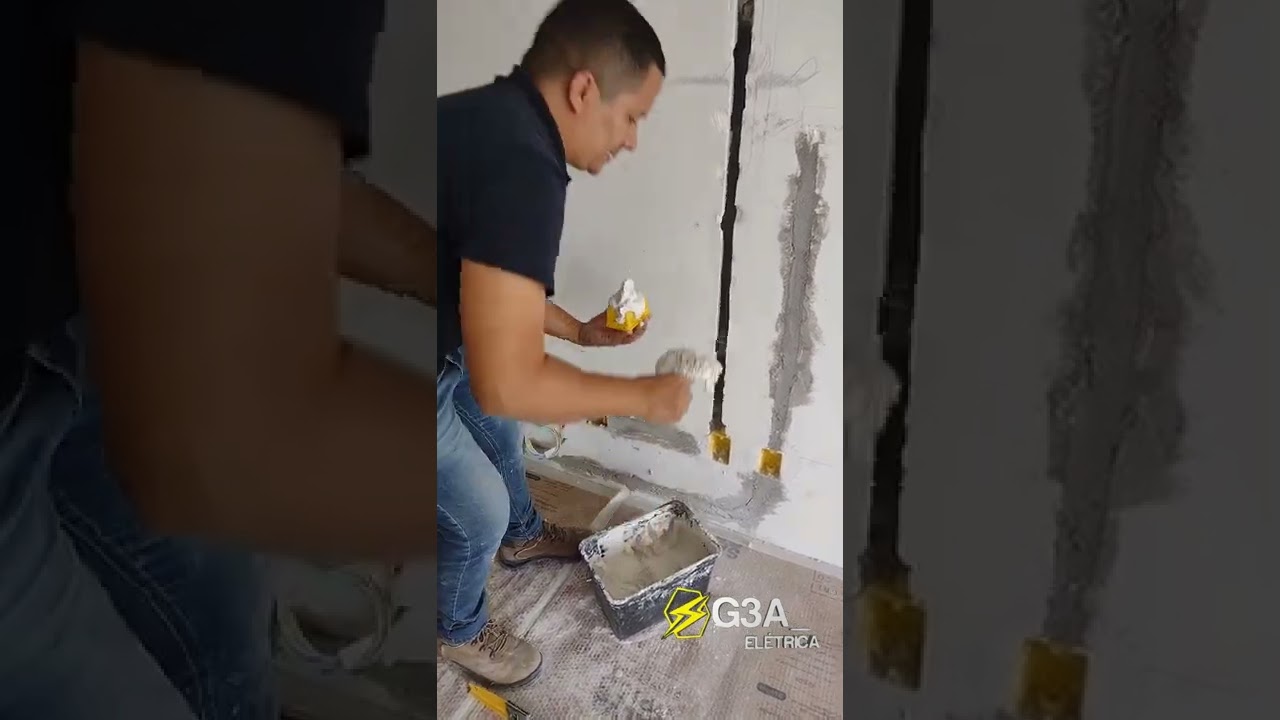 Como preparar gesso para chumbar Caixinhas e conduítes #dicas #saopaulo #eletricista