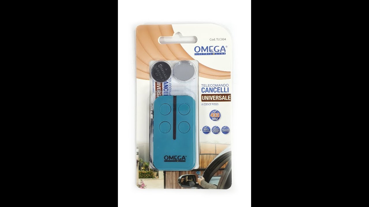 Video Istruzioni telecomando cancelli OMEGA TLC004 - Compatibile con  segnali Fixed Code 433 Mhz