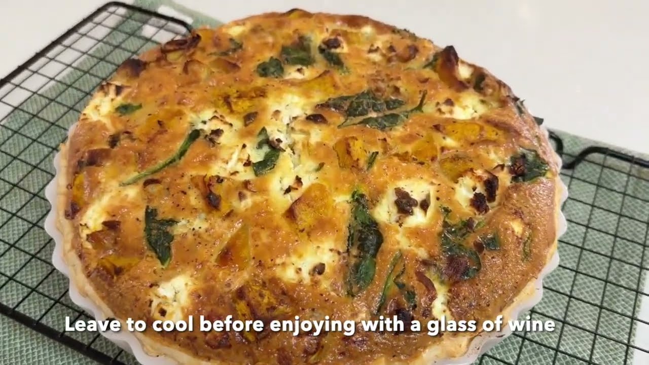 How To Make A Homemade Roast Pumpkin & Spinach Quiche 🥧🥦| #quicherecipe