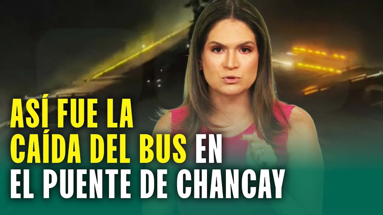 Momento de la caída del bus tras desplome de puente: 