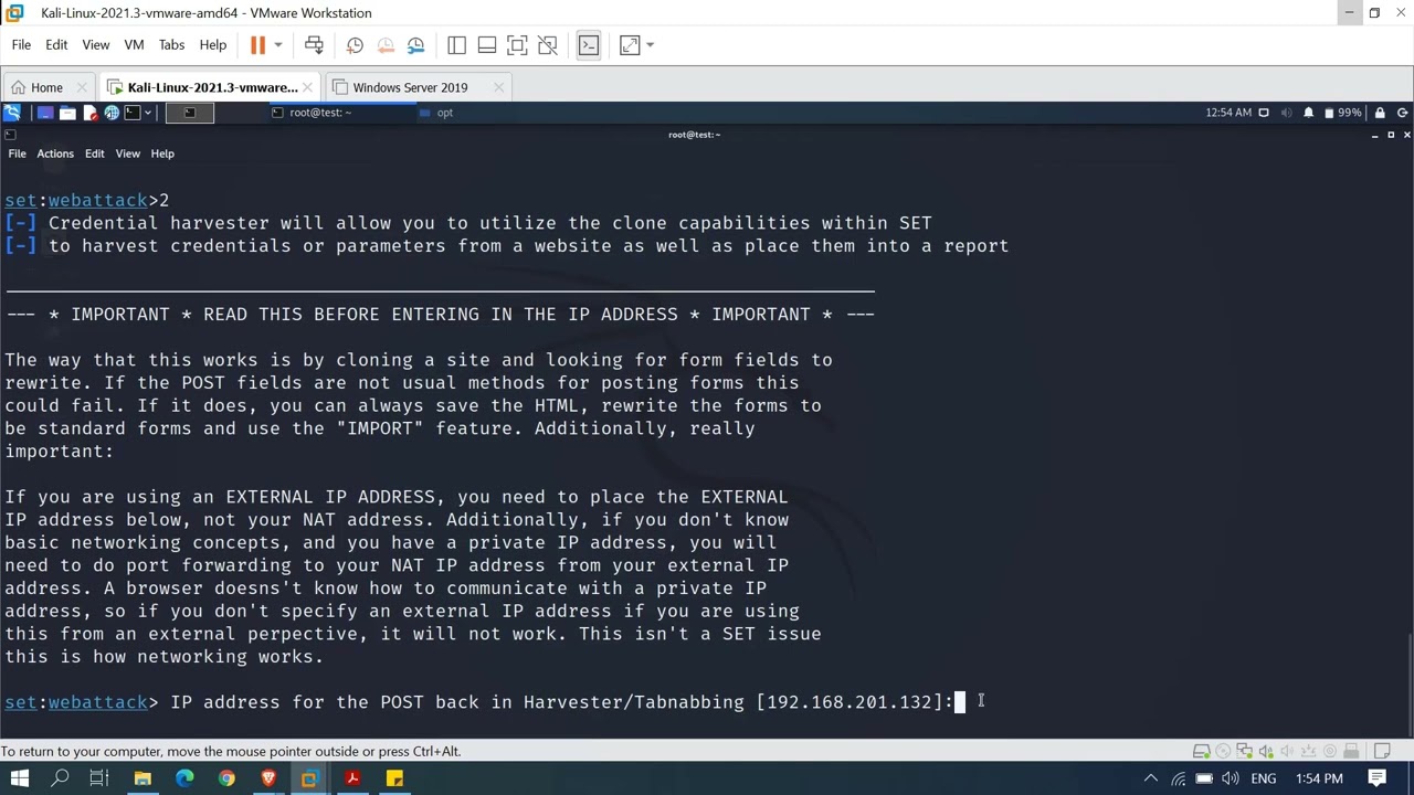 Social Engineering Attack - Credential Harvester Method