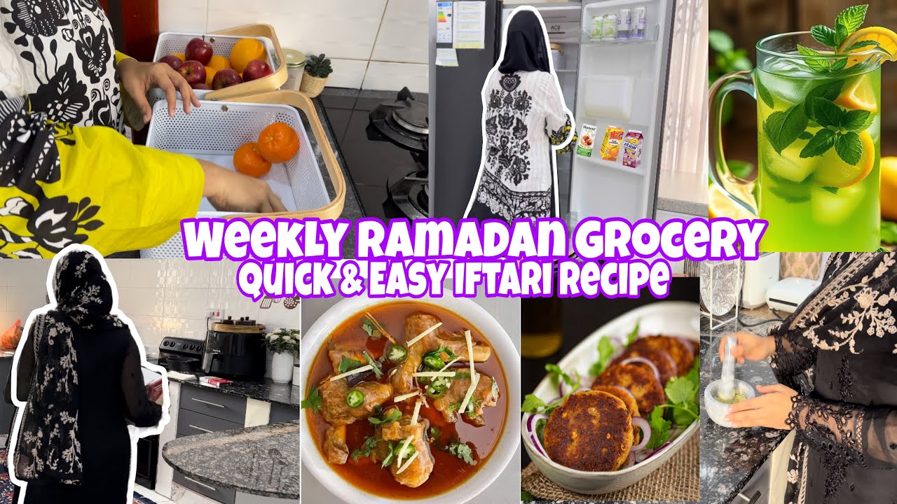 Ramadan Vlog | weekly vegetable and fruit grocery shopping for Ramadan | Quick & Easy Iftar Recipe 🤍