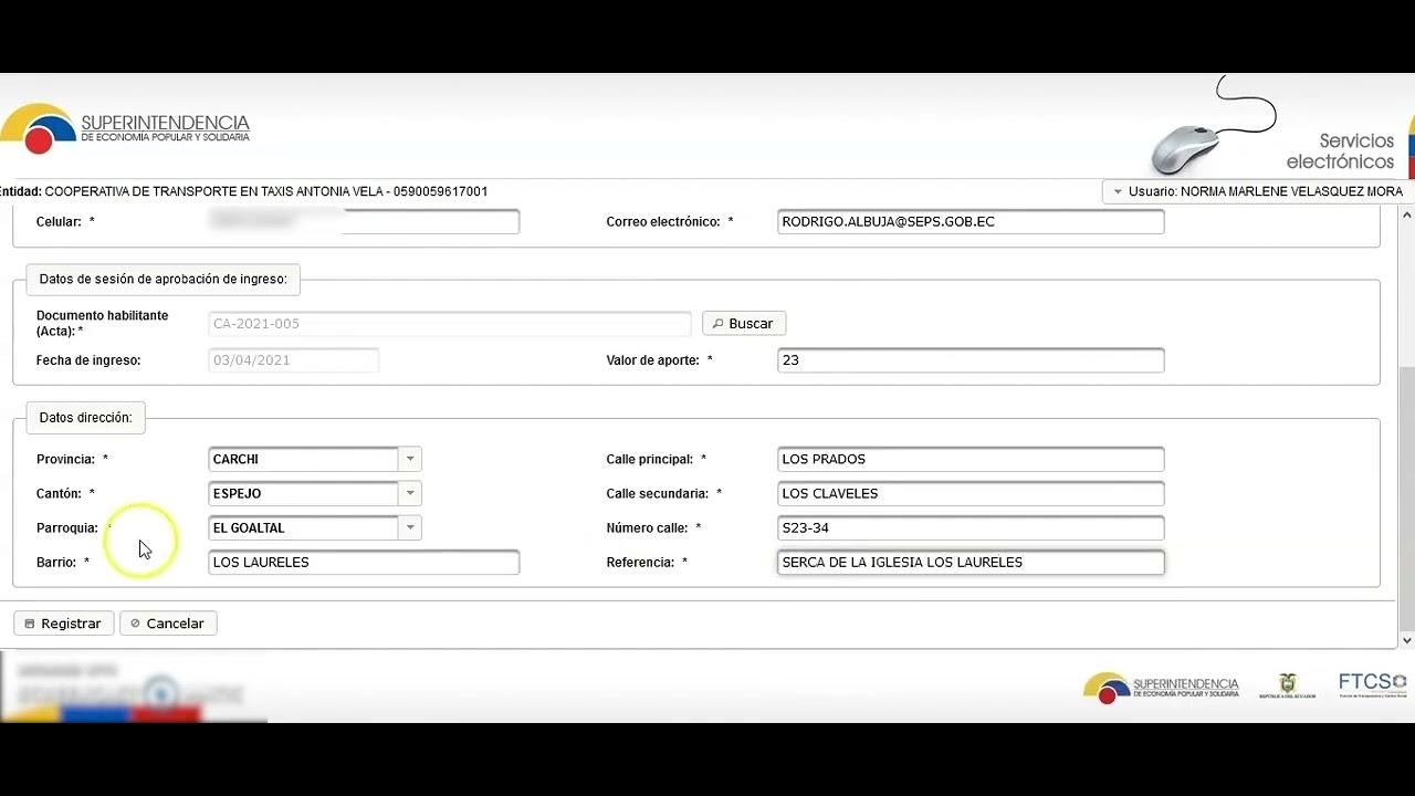 REGISTRO DE INGRESO DE SOCIOS ASOCIADOS DE OEPS