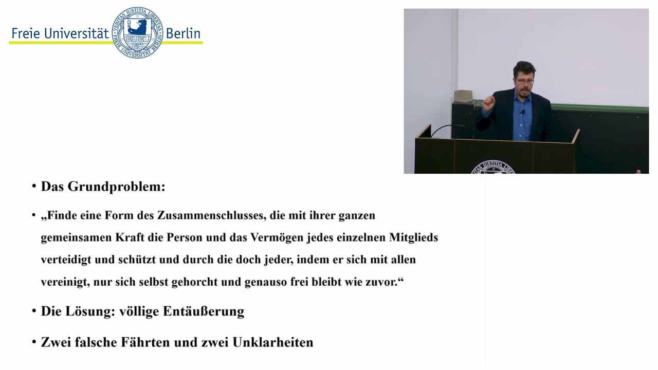 Rousseau und die Idee der Selbstgesetzgebung | Politische Theorie und Ideengeschichte Vorlesung 10