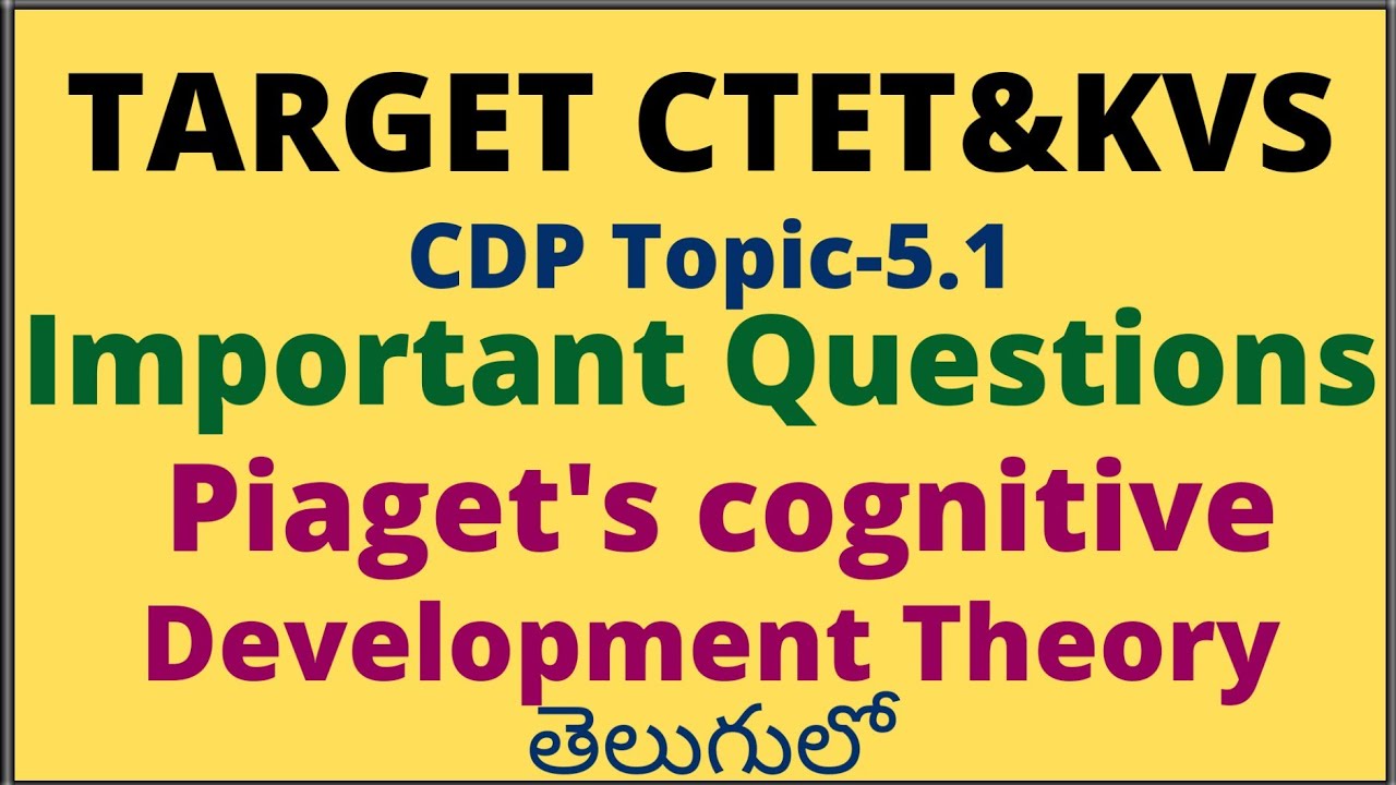 Piaget's cognitive development theory practice questions (Topic-5.1) for CTET&KVS