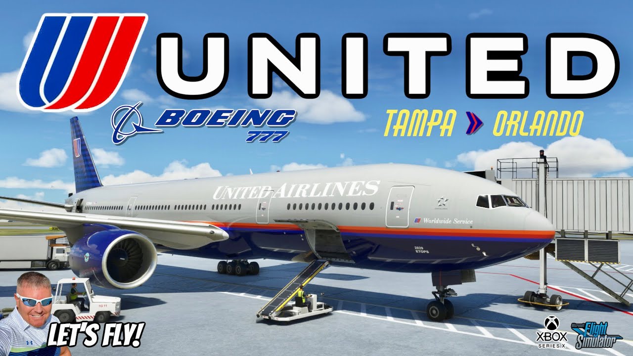 United Airlines Boeing 777 Flight From Tampa To Orlando Florida! MICROSOFT FLIGHT SIMULATOR XBOX