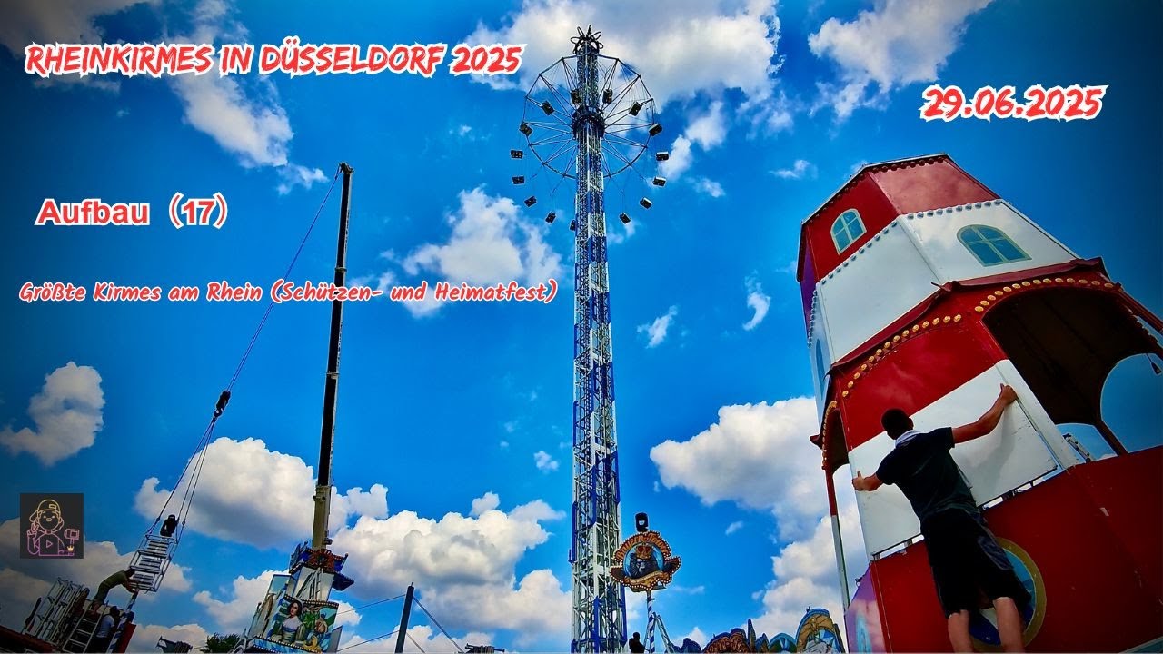 Rheinkirmes Düsseldorf 2025 Aufbau+Rundgang(17)🦁Größte Kirmes am Rhein (Schützen und Heimatfest)
