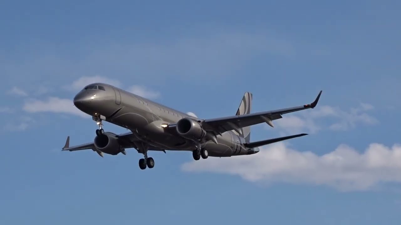 Private Embraer Lineage 1000 ECJ(N527AH) arriving at Las Vegas!