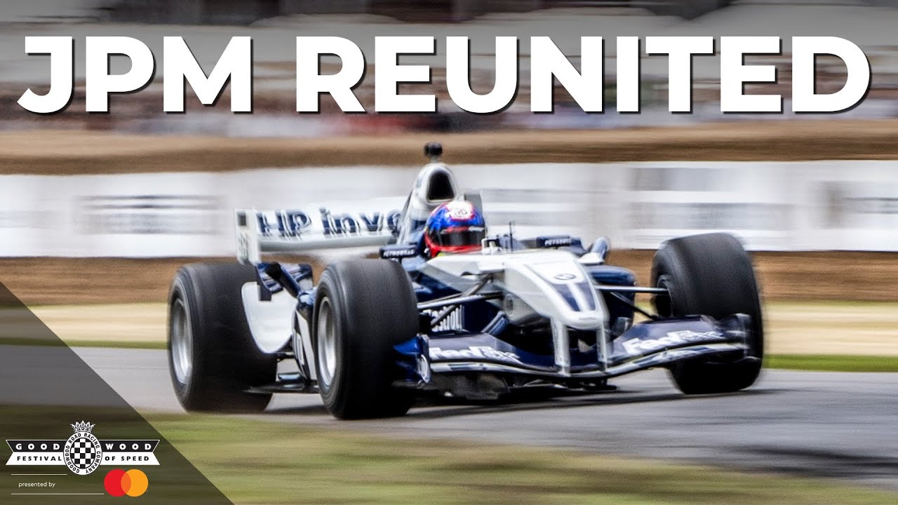 Juan Pablo Montoya reunited with his V10 Williams FW26 F1 car at Goodwood