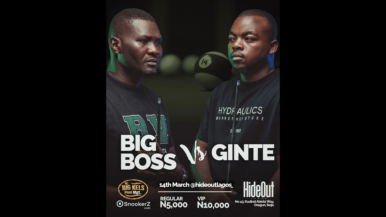 LIVE: Ginte vs Big-Boss | Challenge | Big Kels Pool  x Snookerz