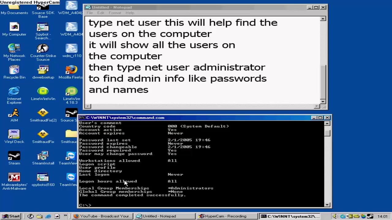 How to Find User Info and Change Password with CMD