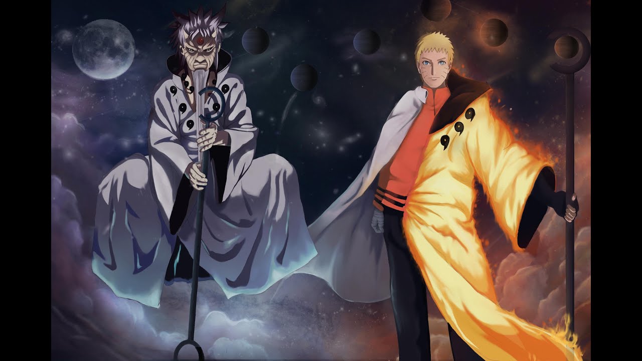 Naruto and Hagoromo Otsutsuki Digital Drawing-Photoshop
