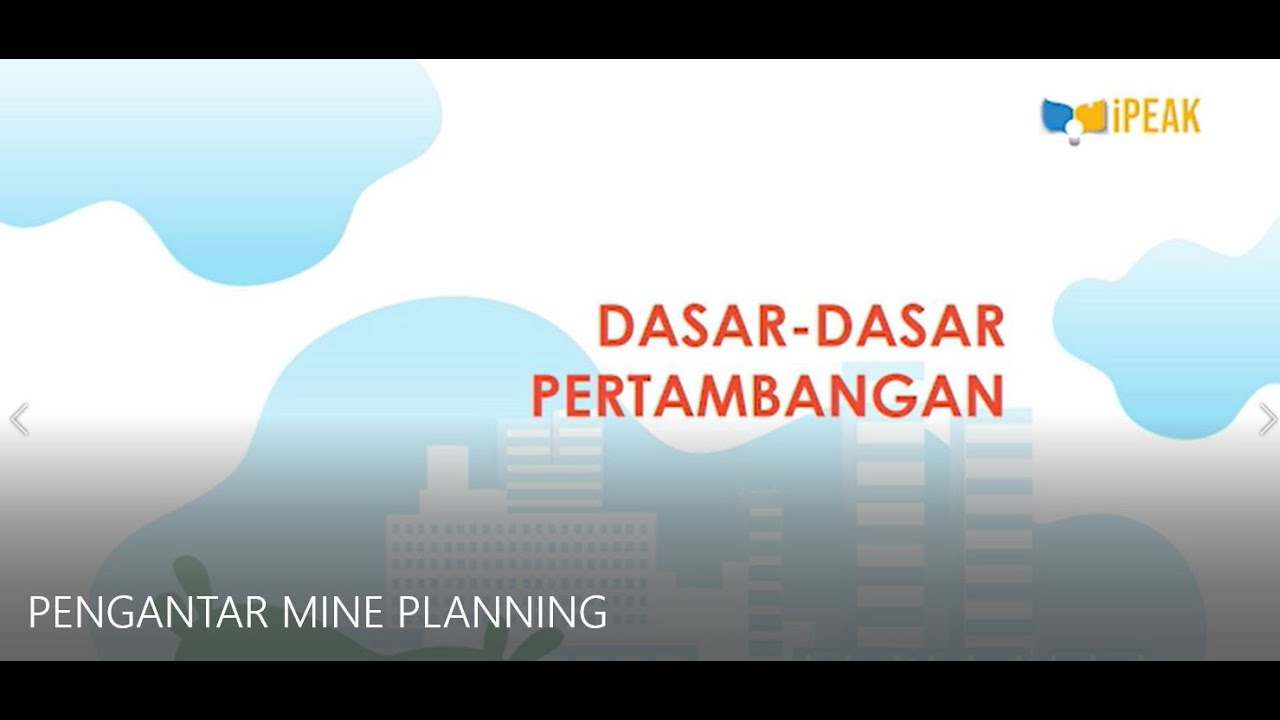 PENGANTAR MINE PLANNING