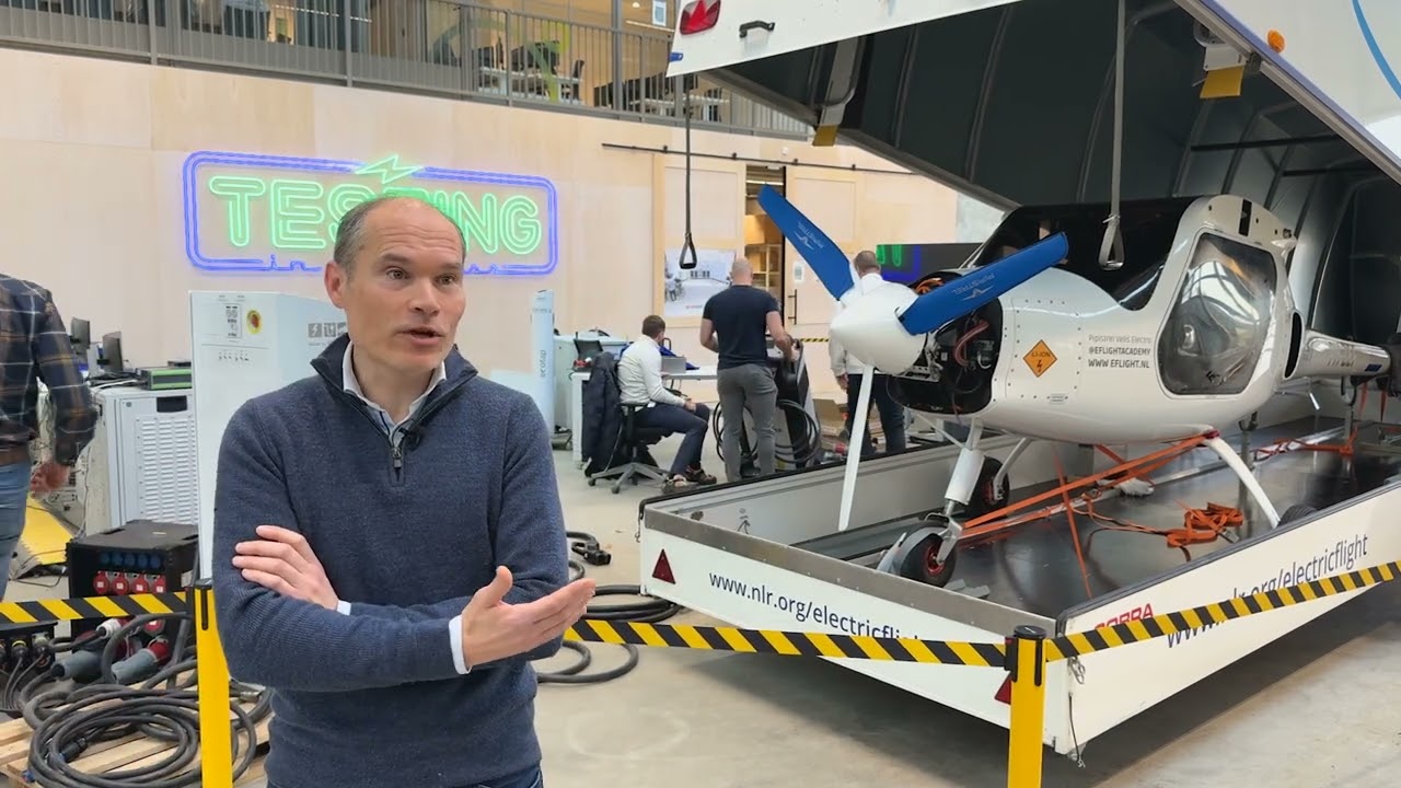 Testing the charging of a Pipistrel  electric aircraft at the Elaad Testlab in Arnhem