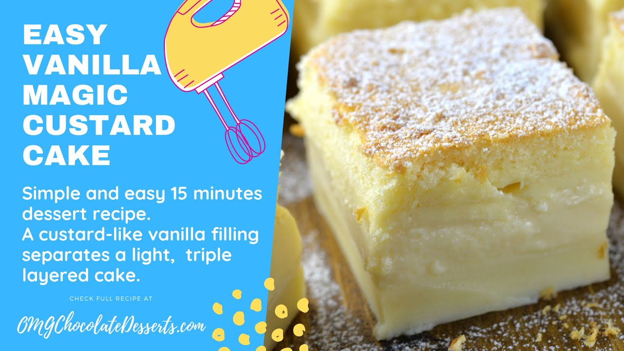Vanilla MAGIC Custard Cake ⎮ 1 Batter to 3 Layers (EASY 6 ingredients!)