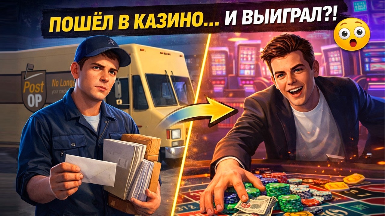 ПОШЕЛ РАБОТАТЬ ПОЧТАЛЬОНОМ… А УШЁЛ С ДЕНЬГАМИ ИЗ КАЗИНО  GTA 5 RP MAJESTIC