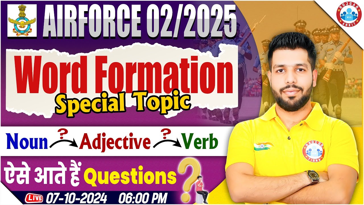 Airforce 02 2025 English | Noun, Adjective, Word Formation | Airforce English Marathon By Anuj Sir