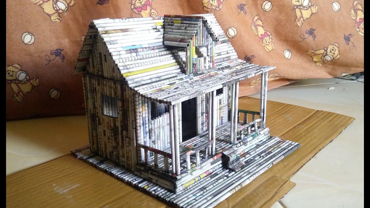 DIY Miniatur Rumah dari Koran | How To Make a House From Newspaper