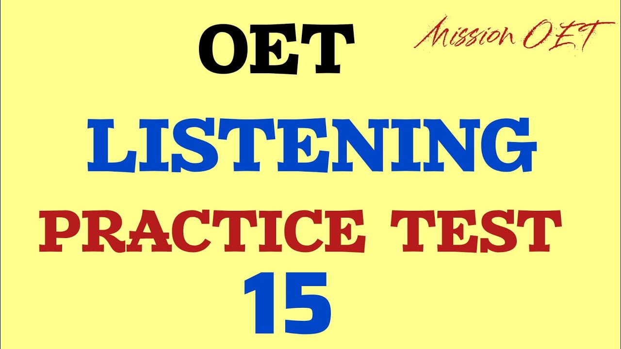 OET LISTENING TEST | #authentic #oet #oetlistening #oettest