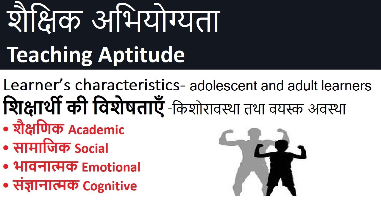 शिक्षार्थी की विशेषताएँ Learner’s characteristics (Academic, Social, Emotional, Cognitive)