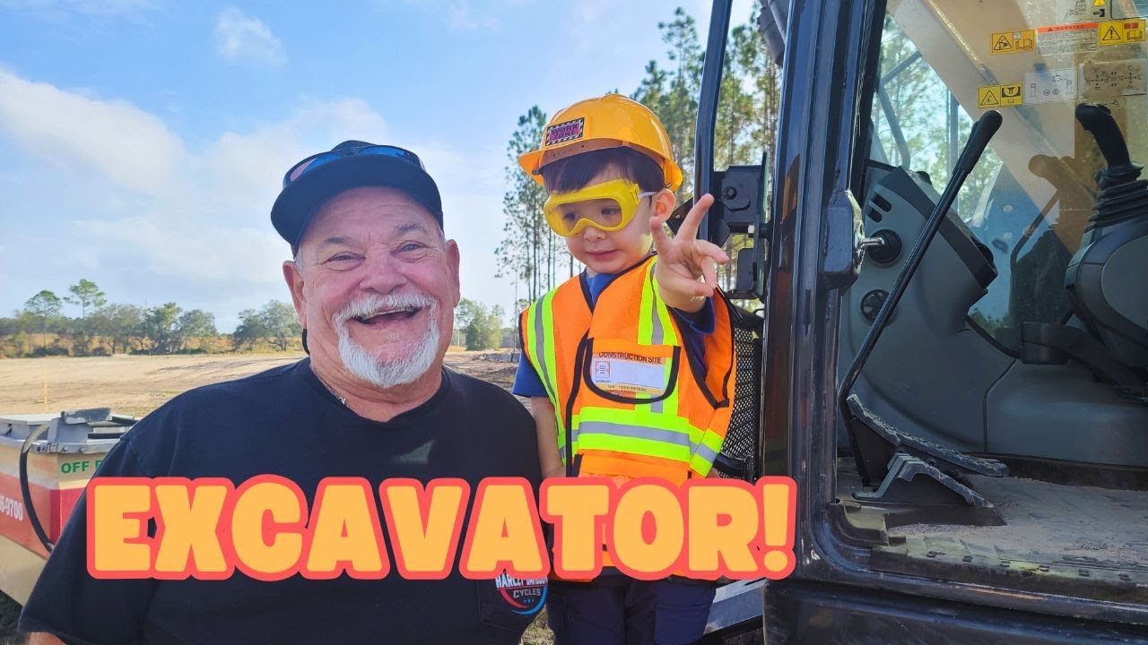 Kaiden Rides an EXCAVATOR!!!