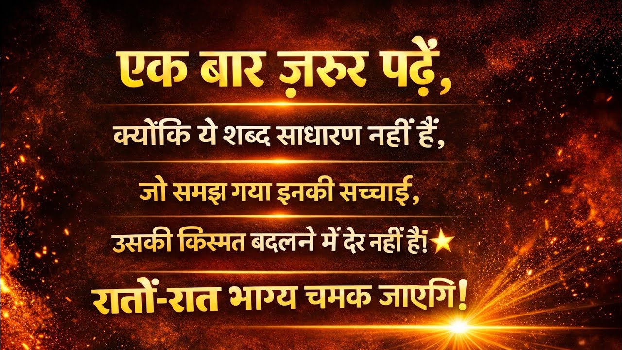 एक बार ज़रूर पढ़ें,क्योंकि ये शब्द साधारण नहीं हैं।जो समझ गया इनकी सच्चाई,किस्मत बदलने में देर नहीं