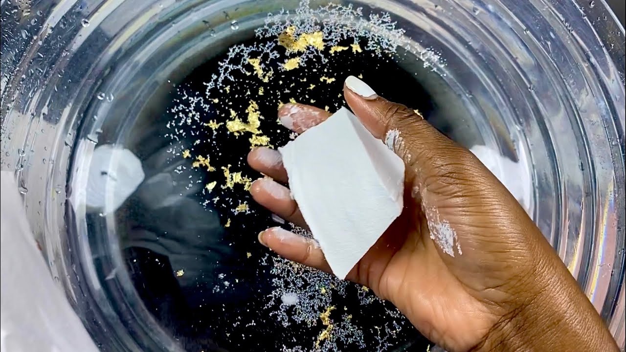 NBC gym chalk Black water crumbles | ASMR | Anxiety relief