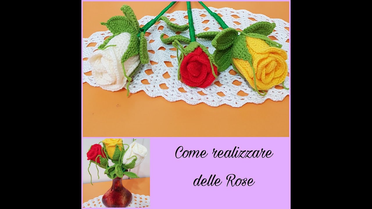 UNCINETTO: COME REALIZZARE UNA ROSA - TUTORIAL-CROCHET-