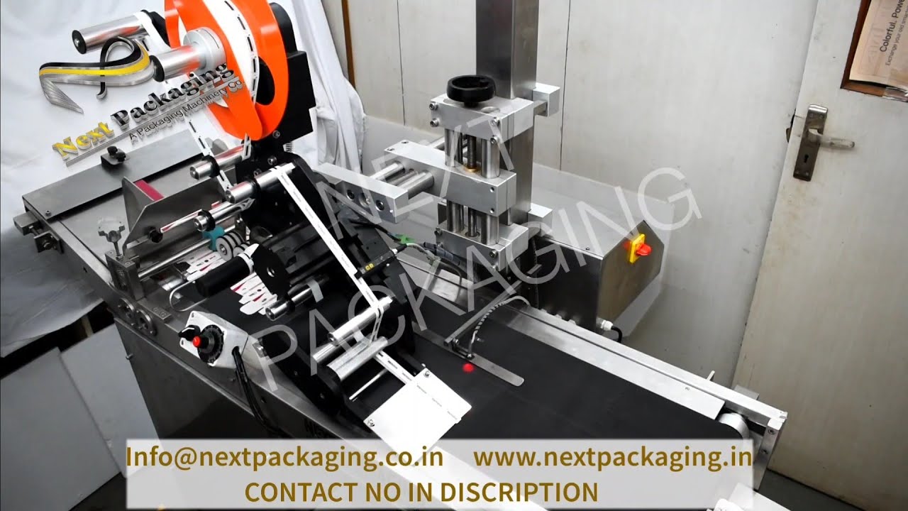 Automatic Sticker Labeling machine on cartons | Scratch label applicator for pharma cartons, pouch