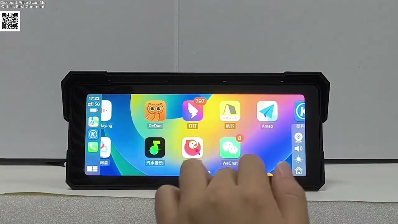 JMCQ Portable 8.1 inch Motorcycle Carplay Android Auto Moto Recorder Monitor Review