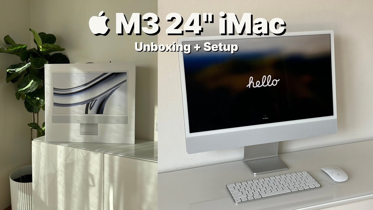  M3 silver iMac aesthetic 📦 unboxing + setup