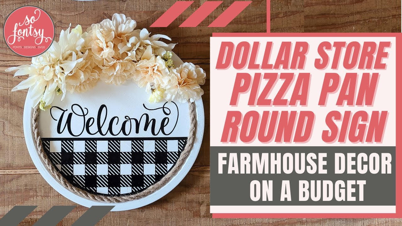 DIY Pizza Pan Welcome Sign 🤩 Farmhouse Decor on a Budget