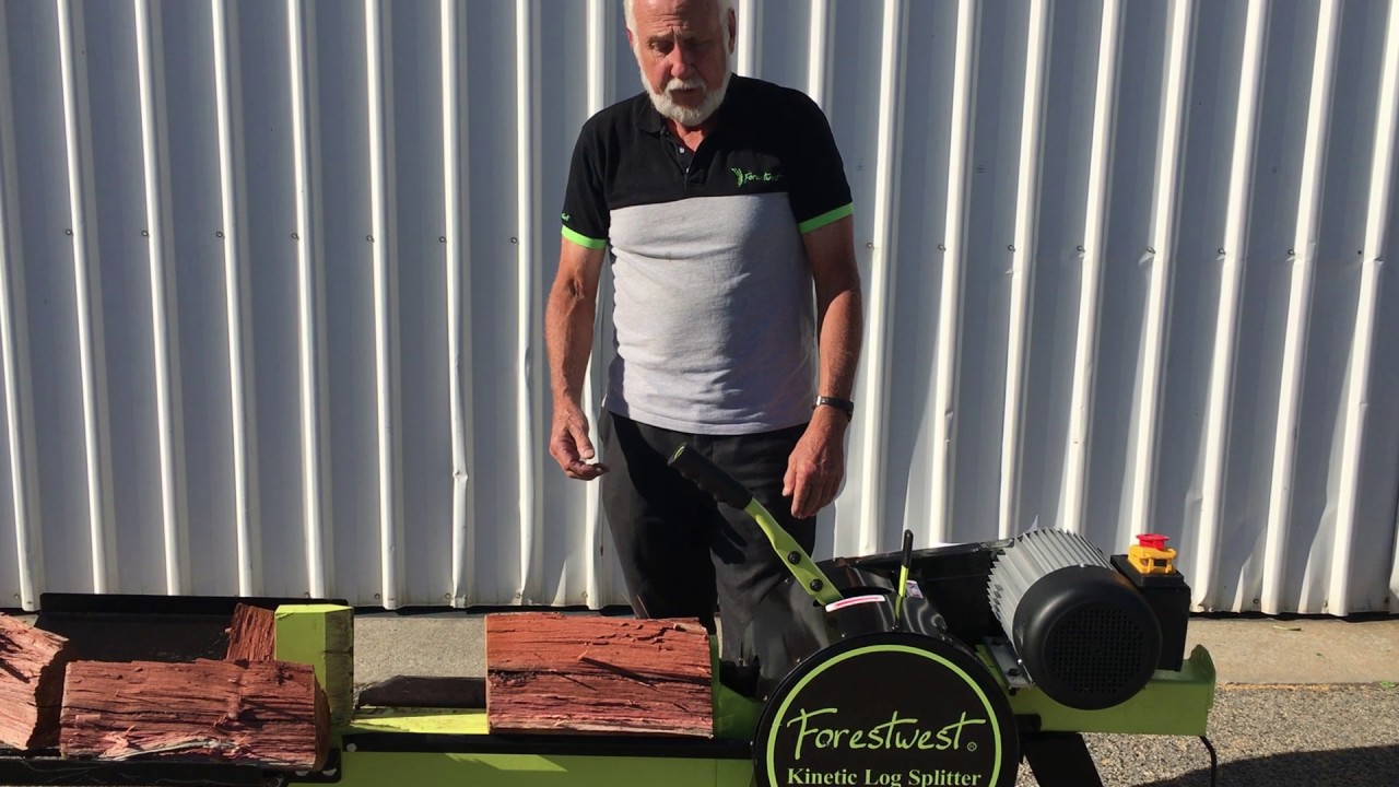 15ton Kinetic Log Splitter 2s Cycle Testing with Jarrah from Forestwest