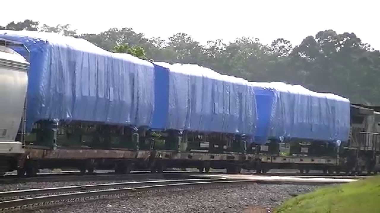 Norfolk Southern 322 NB w/ Covered Passenger Trains in Austell,Ga 05-25-2014©