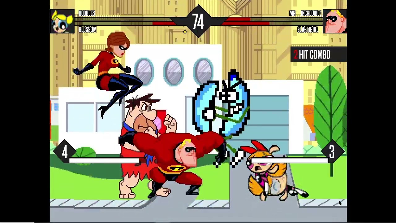 Mugen Battle #3226: The PowerPuff Girls vs Team Mr Incredible
