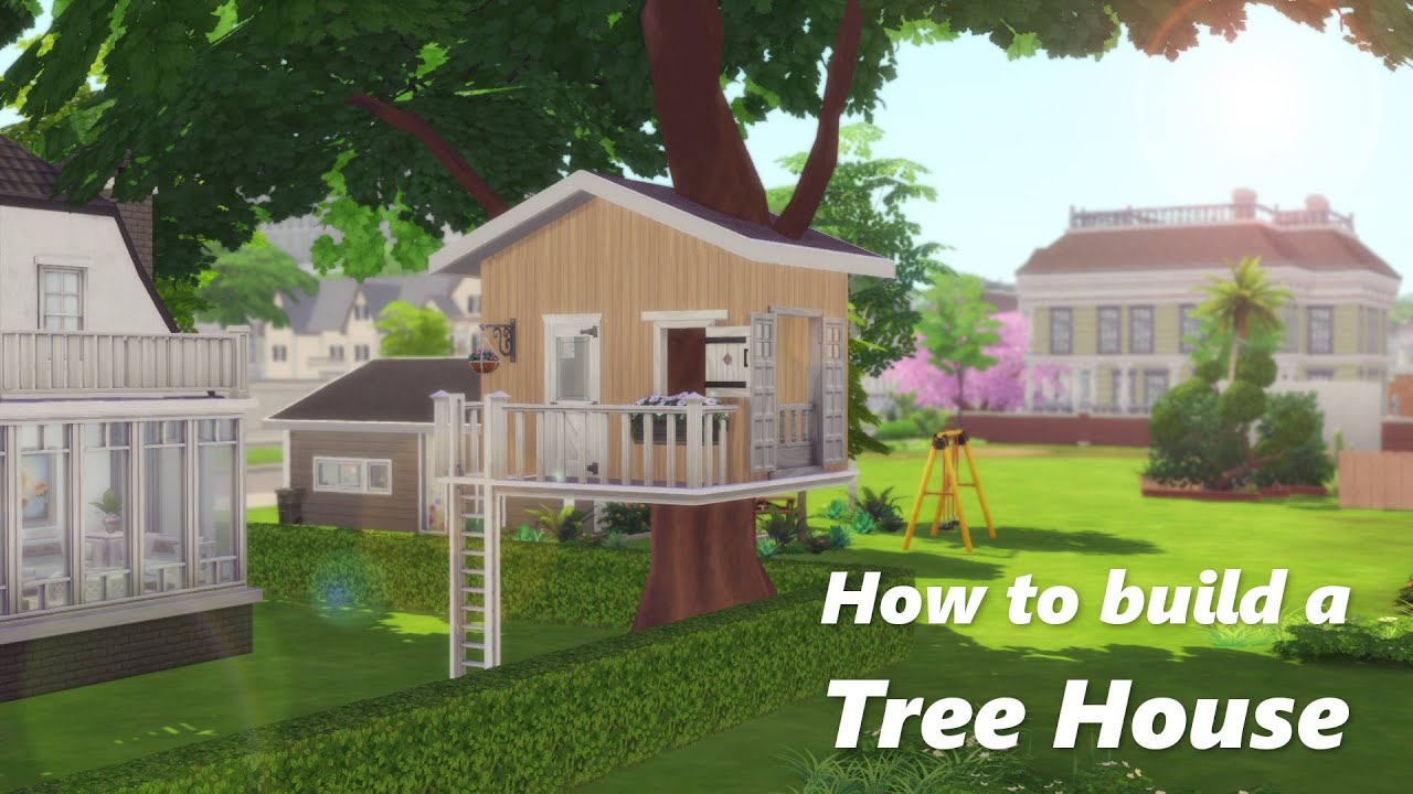 How to build a Tree House in The Sims 4 | No CC  and Base Game Friendly |  4 Easy Steps Tutorial