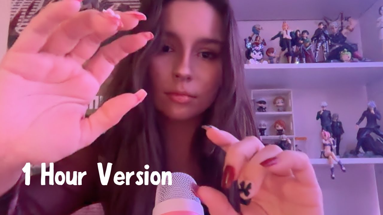 [Edited 1 Hour Version] Cracking Eggs on Your Face 🐣 ASMR Hand Sounds and Movements (NO TALKING)