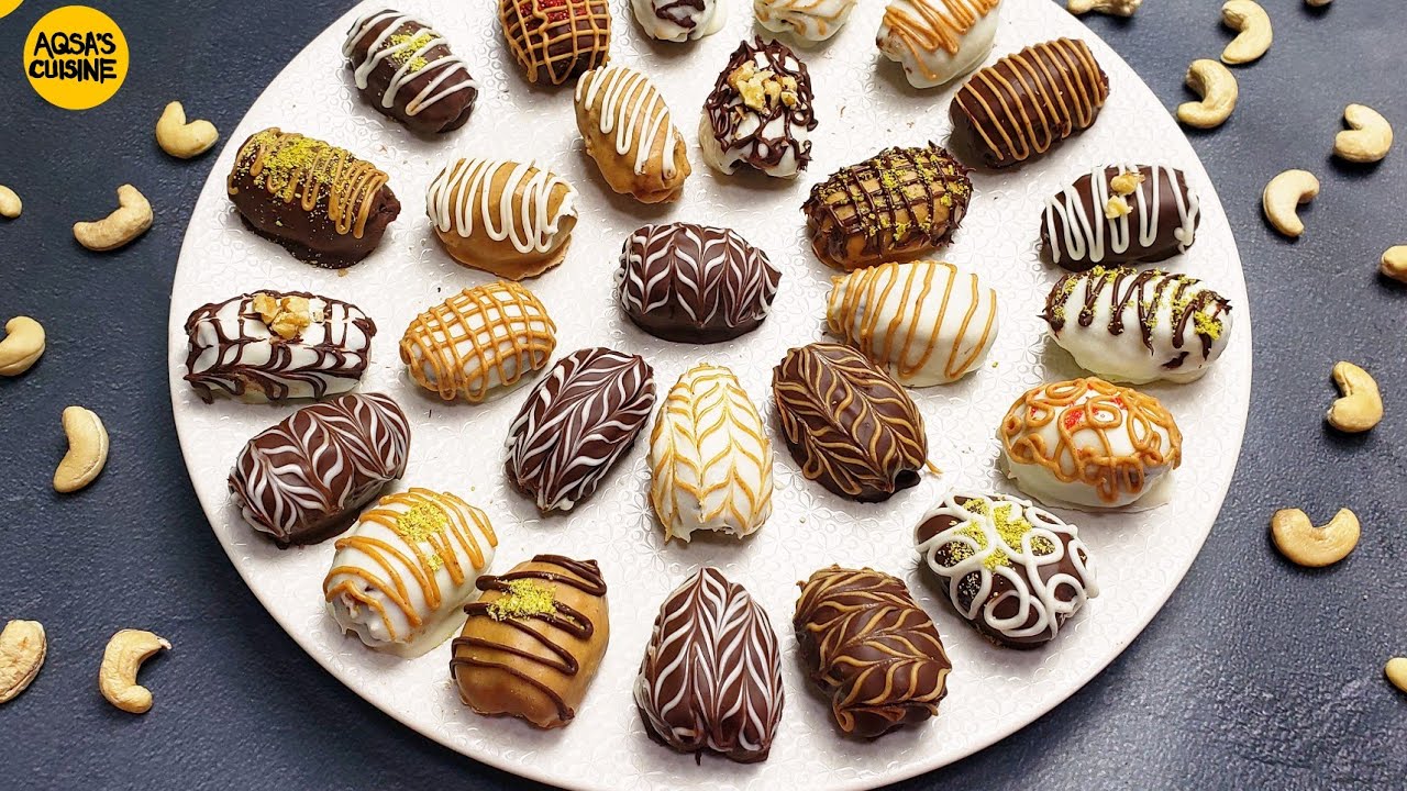 4 Ways Stuffed Dates Dessert, Quick Treat Dates Recipe by Aqsa's Cuisine, Dessert, Iftar Dawat