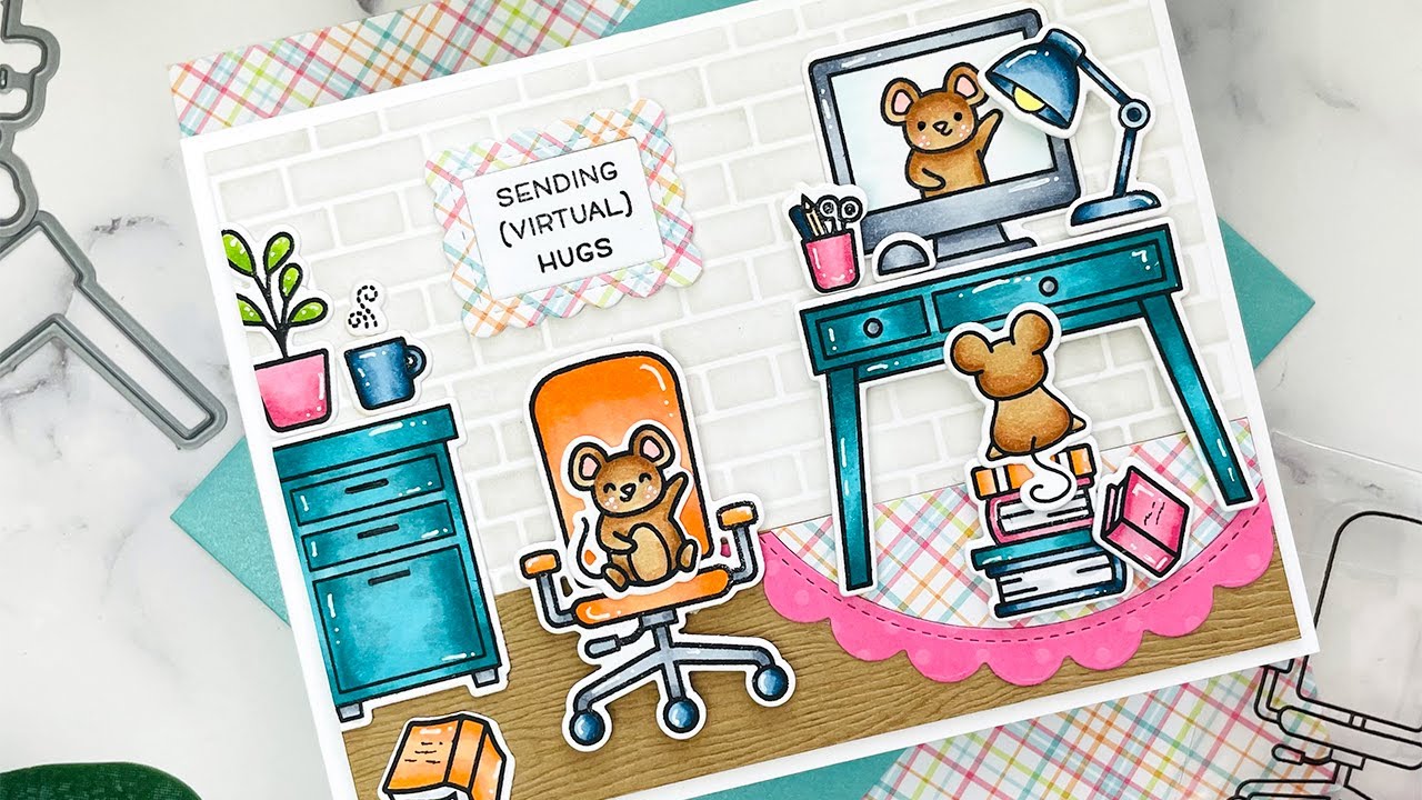 Copic-colored scene card
