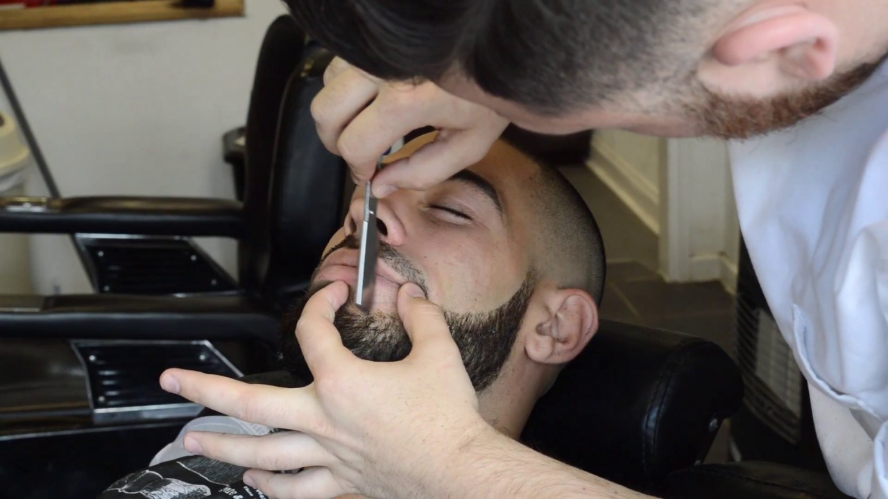Men's Head Shave With Skin Fade and Beard