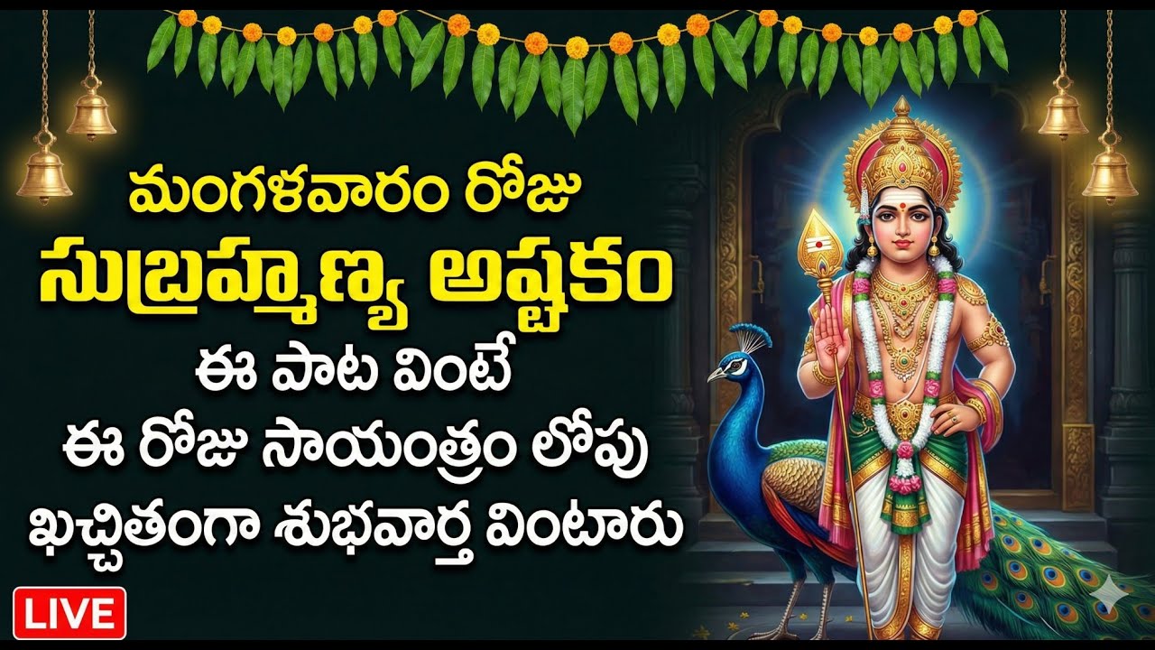 LIVE: SUBRAMANYA ASHTAKAM | LATEST POWERFUL TELUGU BHAKTI SONGS |VANDANAM MURUGAYYA DEVOTIONAL SONGS