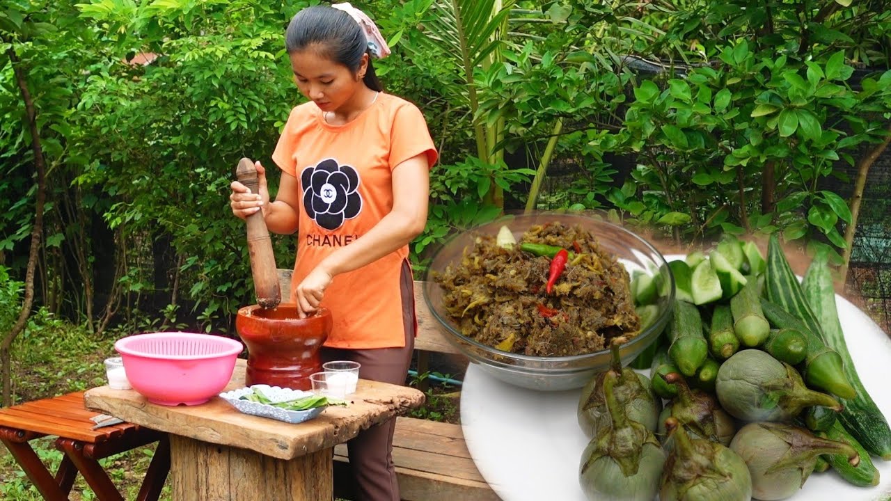How to cook khmer northern food, Bok Trey Chha Er | countryside food