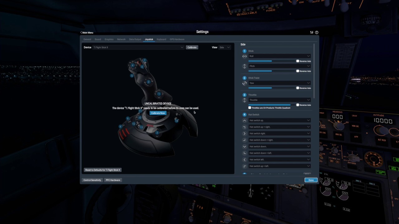 Configuring Joysticks in X Plane 11