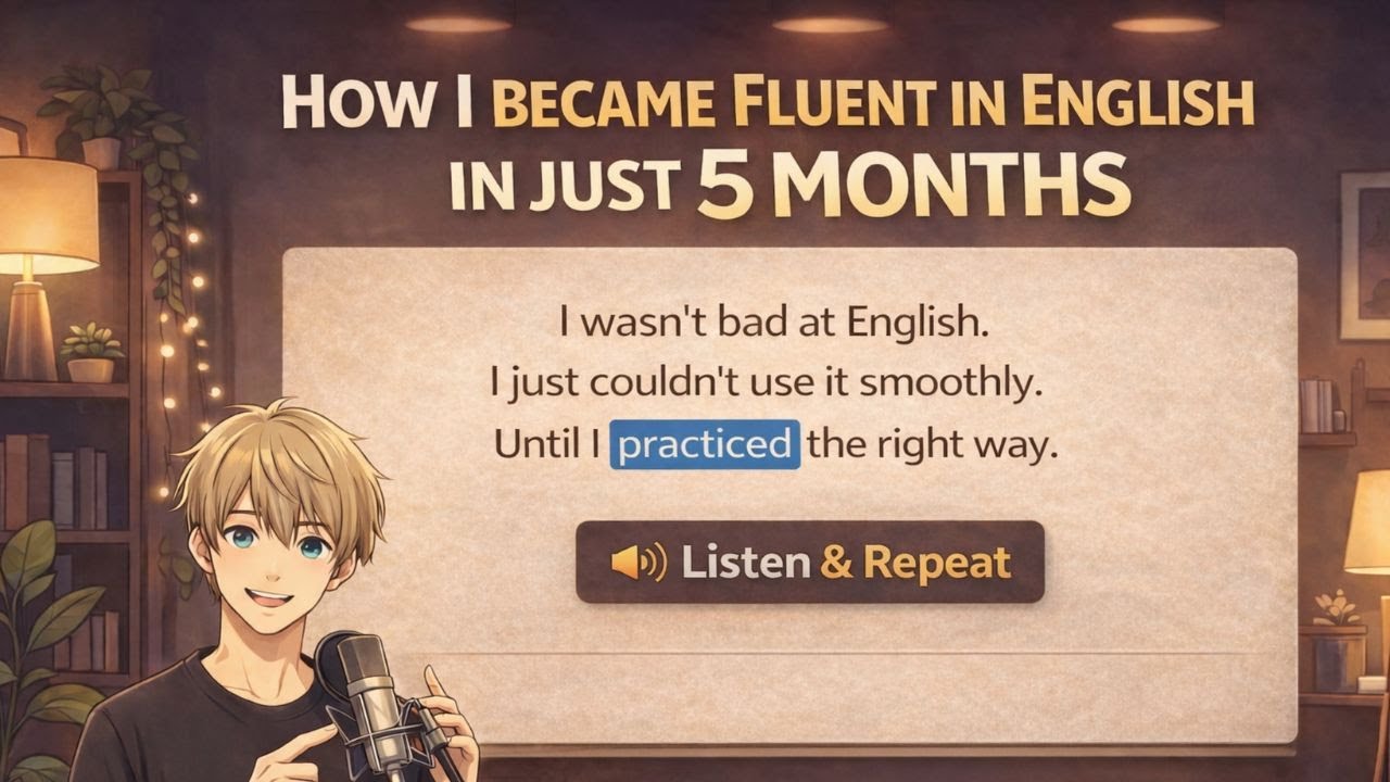 How I Became Fluent in English in Just 5 Months || Speak Without Freezing || Shadowing Practice