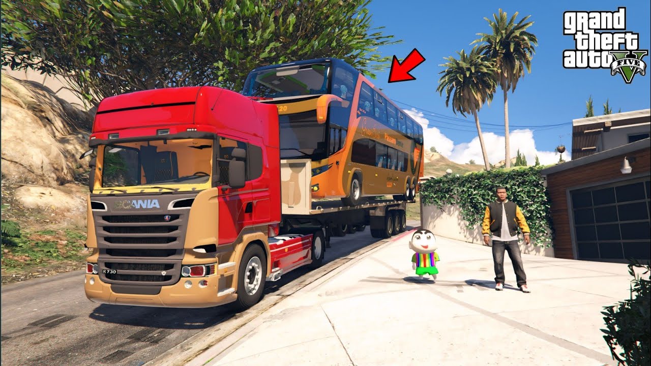 Franklin & Shinchan Buy Scania Truck And Start Transport Business In GTA 5 